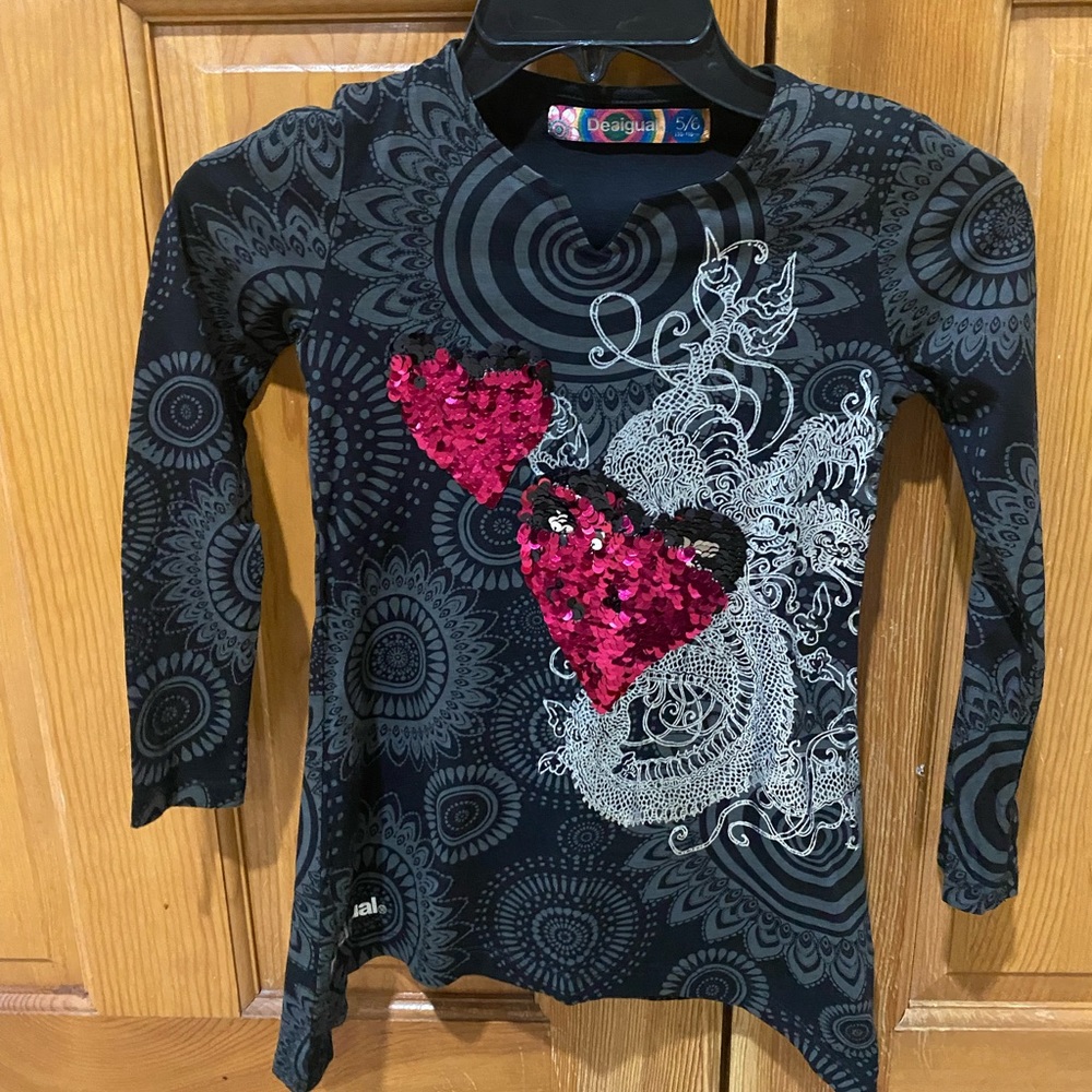 Desigual little girls multi colored shirt